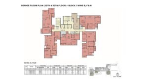 Sattva Lumina Apartment in Bangalore Refuge Floor Plan (20th & 30th floor) Block 1 Wings B, F & H