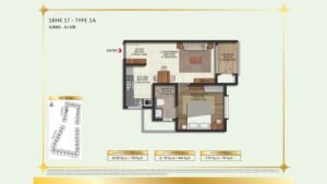 Brigade Eternia Apartment in Yelahanka, Bangalore Floor Plan 1BHK 1T - TYPE 1A