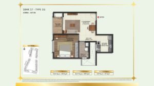 Brigade Eternia Apartment in Yelahanka, Bangalore Floor Plan 1BHK 1T - TYPE 1G