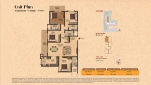 Brigade Citrine Apartment in Old Madras Road East Bangalore Unit Plan 4BHK + 4Toilet- Type 7