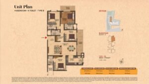 Brigade Citrine Apartment in Old Madras Road East Bangalore Unit Plan 4BHK + 4Toilet- Type 8