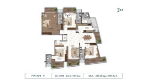 Navin's Antheia Poentry Apartment in Bannerghatta Rd Bangalore floor plan 4 Bhk