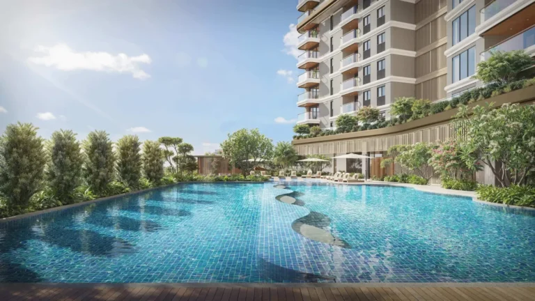Lodha Sadahalli aerial beside the lake